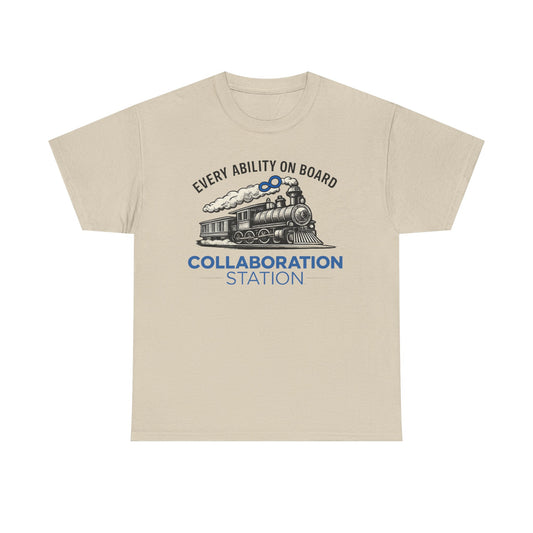 Collaboration Station Tee — "Every Ability On Board" Inclusive Train Graphic