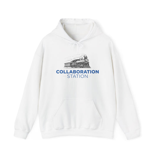 Collaboration Station Hoodie — Railroad Track Sunrise Graphic Sweatshirt