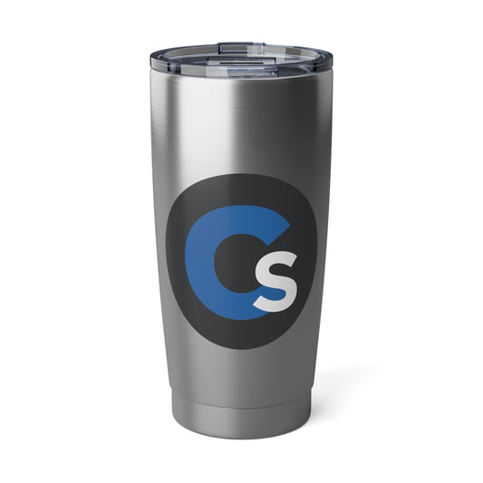 Collaboration Station 20oz Stainless Steel Tumbler — Insulated Travel Cup with Blue 'CS' Logo